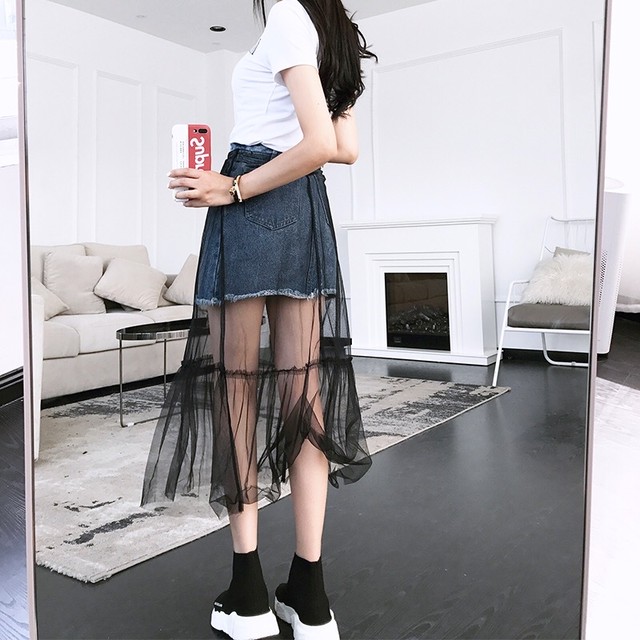 【即納】lace mini skirt