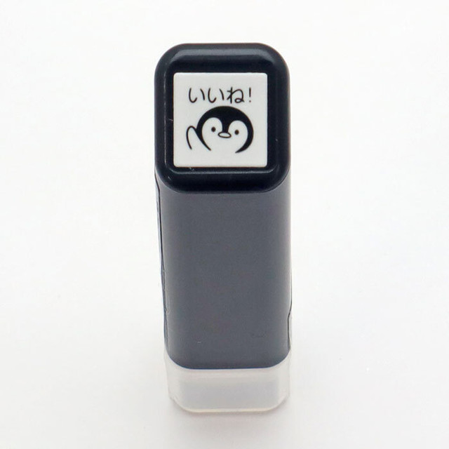 こどものかお スケジュールスタンプ浸透印 ペンギンいいね 0556 665 肉球雑貨ホワイトアンドピーチ