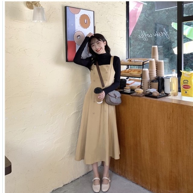韓国 ファッション レディース ワンピース 夏 春 秋冬 バイカラー 大きいサイズ レディース ワンピース 淑女 ダボっと ワンピ オフィス Basecamp49