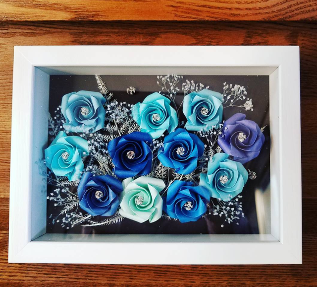 折り紙のバラ額縁オーナメン Rbi Flower Art ラビフラワーアート