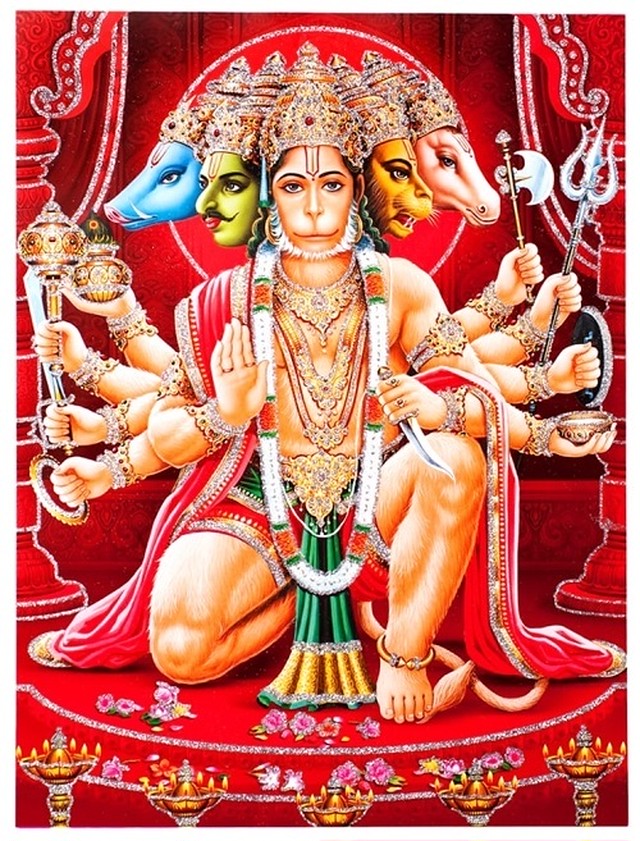インドの神様 ハヌマーン神のお守りカード 005 India God Hanuman Small Card Charm インド 風水アイテムのｐｒａｎａ