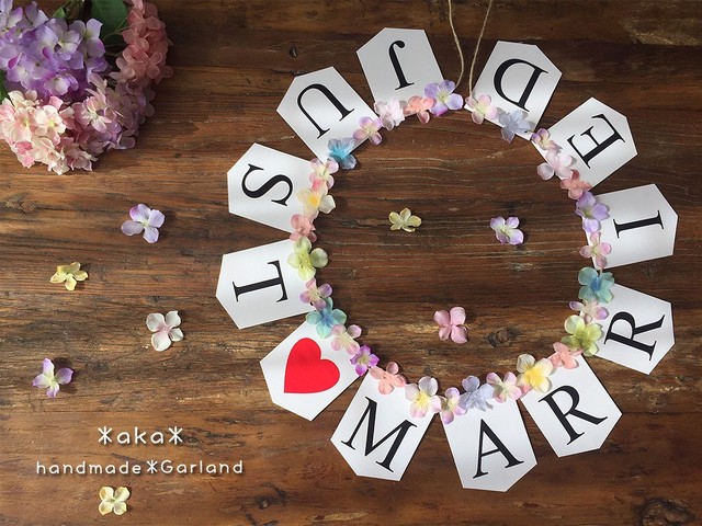 New ウェディング ガーランド Just Married ラプンツェル風 Aka Handmade