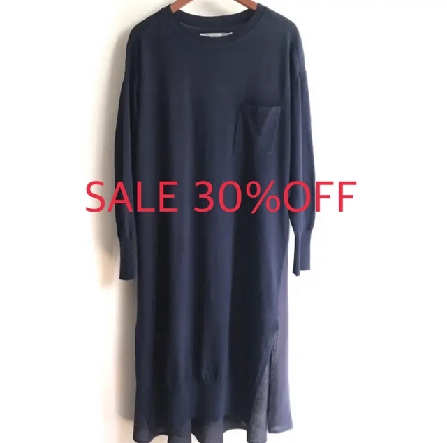 Sale30 Off Lilasic 布帛コンビニットワンピース 七分袖 ネイビー Mサイズ リラシク By ノースオブジェクト Cocoa ココア ナチュラル服 靴下 ハンドメイド雑貨 アクセサリーの通販