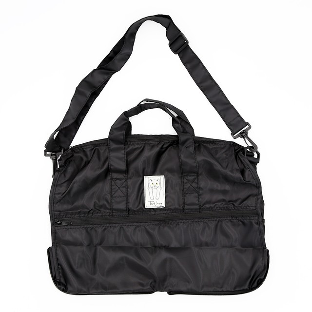 猫ボストンバッグ タルティーヌ折りたたみボストンバッグ ブラック マスノヤ衣料品店 マスノヤ猫雑貨店