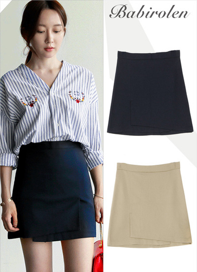 かわいい ミニスカート ラップ風 ハイウエスト ガーリー ショート ラップスカート 無地 ボトムズ スカート 春夏秋 Tyk0743 Apparelshop Shion 幸音