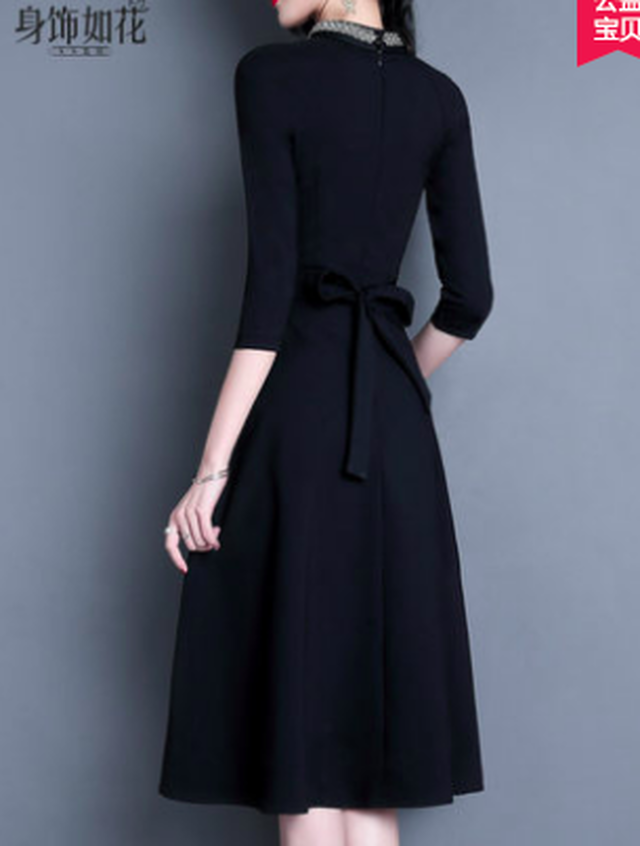 ワンピース レース ７分袖 ワンピース おしゃれ シンプル Aライン きれいめ 大人カジュアル 上品 ミモレ丈 デイリー O P