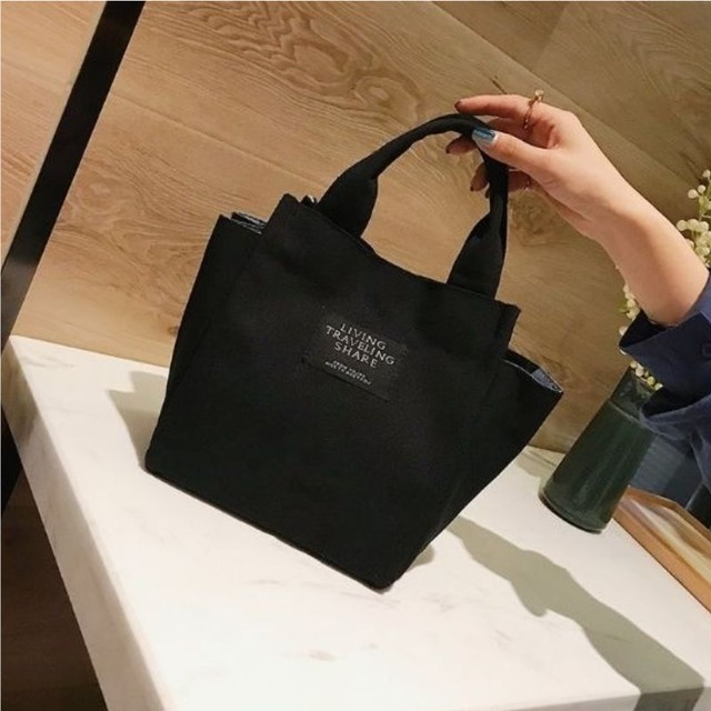 送料無料 可愛い トートバック レディース 収納たっぷり シンプル 帆布 ミニバッグ ブラック ネイビー レッド ピンク Favoriteselect