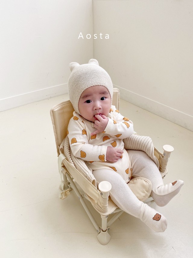 Sale 即納 Aosta くまロンパース アイボリー Kaedebaby カエデベビー ベビー服 海外ベビー服 韓国ベビー服