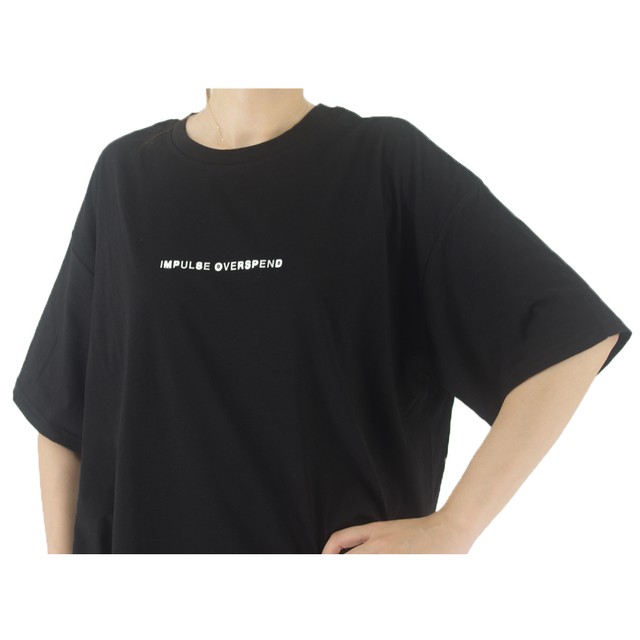 新作 ロゴtシャツ オーバーサイズ 五分袖 シャツ レディース カットソー 半袖 文字 韓国ファッション ゆったり ロングt カジュアル Infini Arc En Ciel