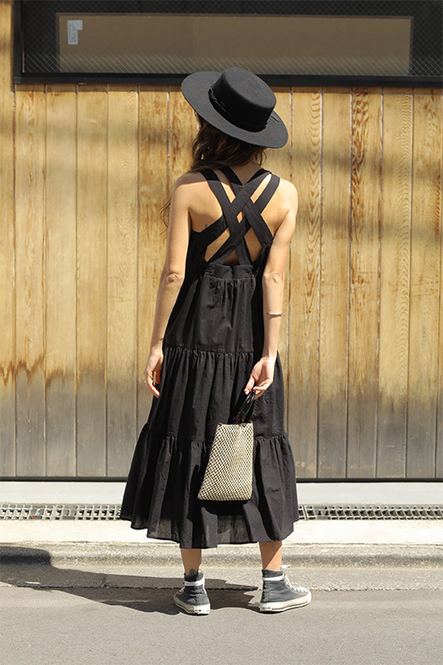 Caveza Rosso カベサロッソ バッククロスティアードワンピース Ca9s025 Blue Lotus