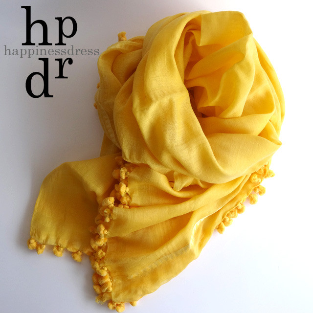Citrus Silk Cotton Pompom シトラス ストール Happinessdress ハピネスドレス