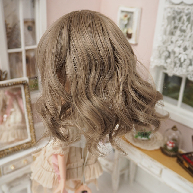 ネオブライス ウィッグ フレンチウェーブミディ オリーブグレージュ 10インチ Blythe Bonbon Rouge Doll Wig Shop