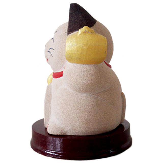 招き猫 千客万来 台付 幸運のかわいい石材雑貨 Sengoku