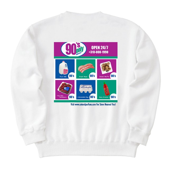 【Cat & Parfum】90's Only Store Graphic Heavy Cotton Sweat