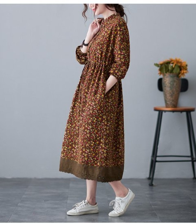 ロングワンピース 大きいサイズ 春 夏 ワンピース ロング ワンピースドレス 長袖 ロングワンピース レディース マキシワンピース 大きいサイズ 春 夏 ワンピース ロング ワンピースドレス 長袖 Leaflower 001 リーフラワー レディースファッション専門店