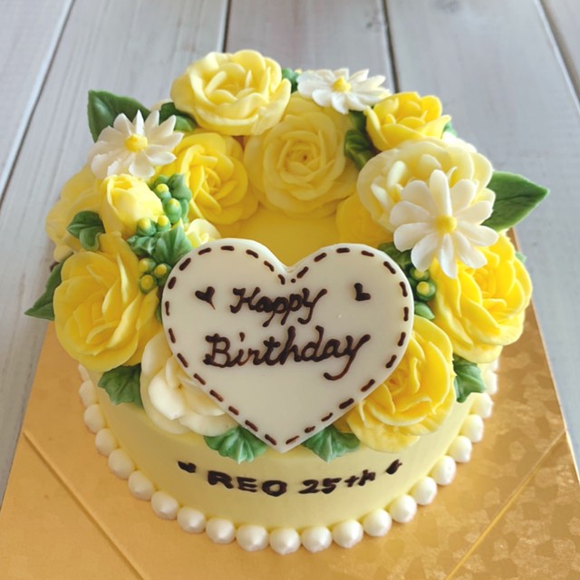 4号パステルフラワーケーキ イエロー系 フラワーケーキのcafe De Realite カフェドリアリティ