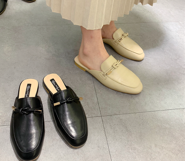 ローファースリッパ サンダル シューズ フラット トレンド 靴 歩きやすい ペタンコ 痛くない ミュール ぺたんこ ブラック 柔らかい 歩きやすい フラットシューズ スリッポン 海外ファッション トレンド オフィス モード Ol カジュアル 1790 Sayurio レディース