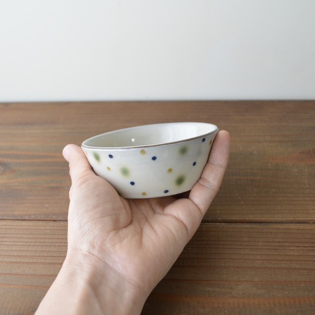 三色水玉の小鉢 小