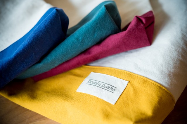 シンプルで愛らしい キャンバス生地の靴袋 幼稚園 Occhin Dakko 思い出に残る ものづくり を 服と鞄のハンドメイドブランド