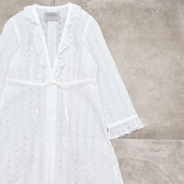 Flower all overlace robe one piece