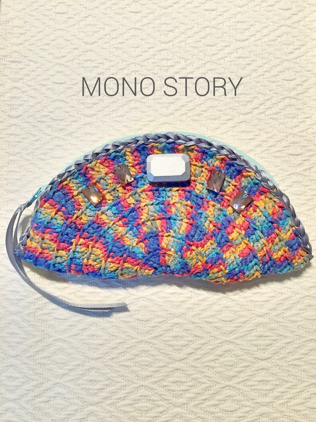 半円ポーチ 大 レインボー Mono Story
