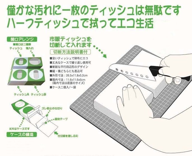 ハーフティッシュケースtwin Half紙箱 組立式 Mmdstore