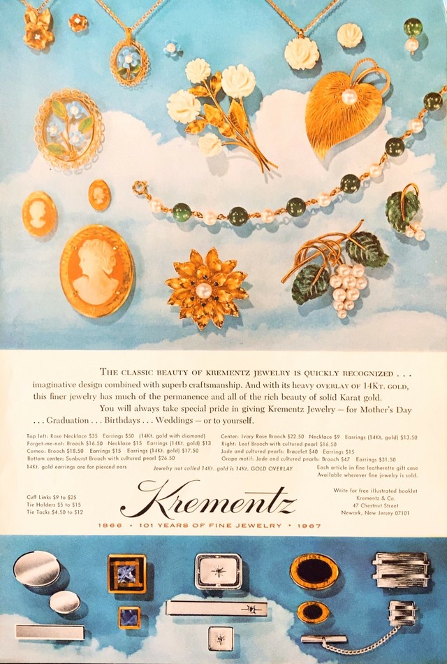 Ad008 Krementz 1967 コスチュームジュエリーヴィンテージ広告 Quartermoon Vinatge
