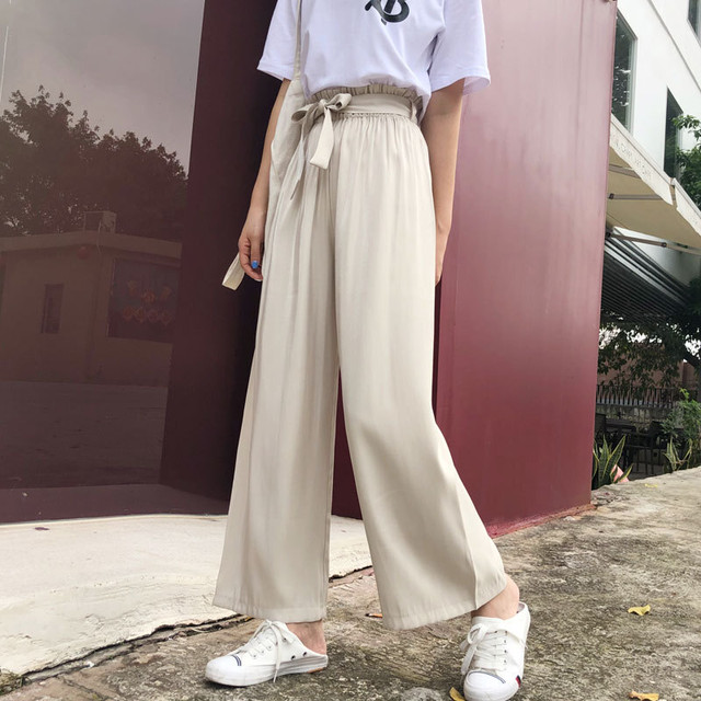 夏の新しいカジュアルパンツ女性の花のつぼみパンツハイウエストワイドレッグパンツクールな夏の銅アンモニアシルクハイエンド生地 ハイウェスト サマー 夏物 ワイドパンツ フラワーデザイン 新作 レディース 送料無料 Eiyi レディース 韓国ファッション