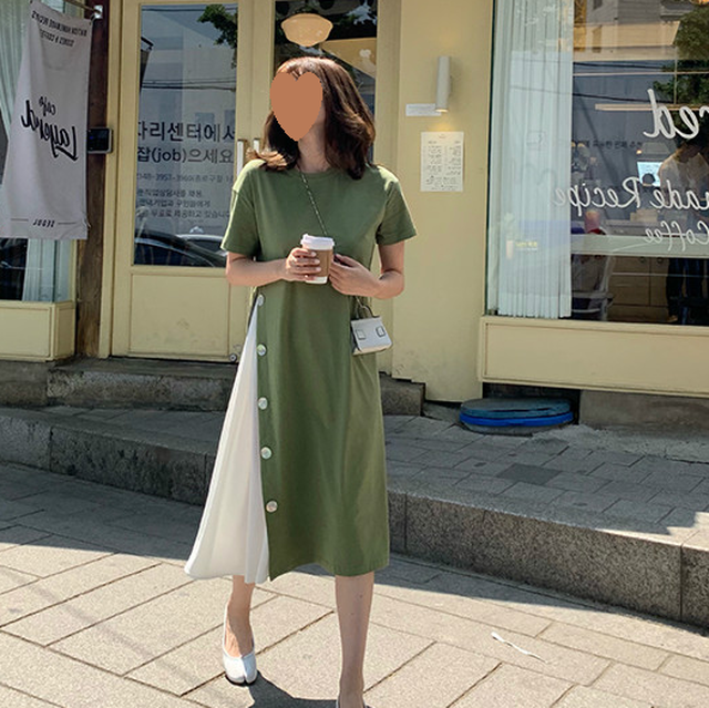 ツートンカラーワンピース ２色 W0614 大きいサイズあり Club Zanetty