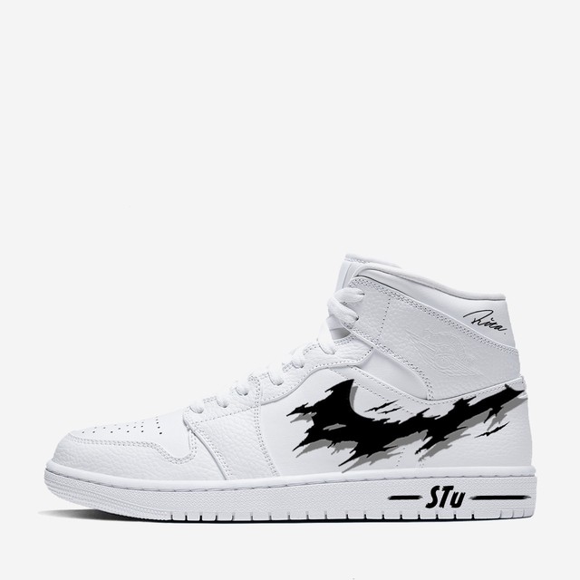 AJ1 MID "SCRATCH SHADOW" WH BLK