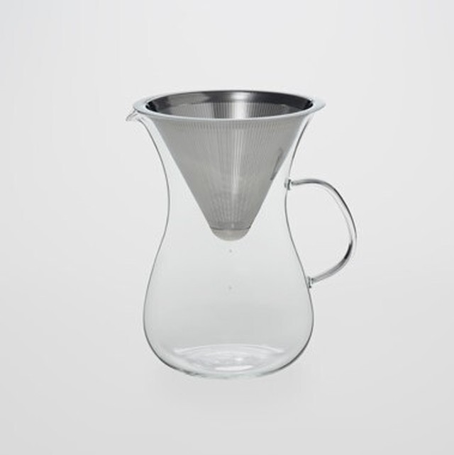 Tg Glass ティージーガラス Pour Over Coffee Percolator Stainless Steel Filter コーヒードリップサーバー 耐熱ガラス 680ml Freepark
