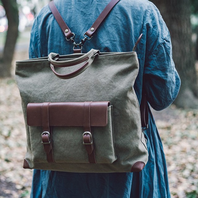 帆布と革の2wayトランクリュック Skog H0112 サプライズを彩る特別なプレゼント さぷろぽ Official Store