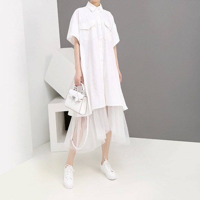 裾シースルー シャツワンピ カジュアル シースルーワンピース パーティ 2次会 結婚式 お洒落 きれいめ 大人 女子会 流行り 人気 デート 春夏 春夏コーデ Sugar Daystyle シュガーデイスタイル