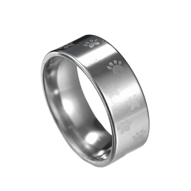 R2 10 肉球の足跡かわいいステンレスリング 指輪 Sirius