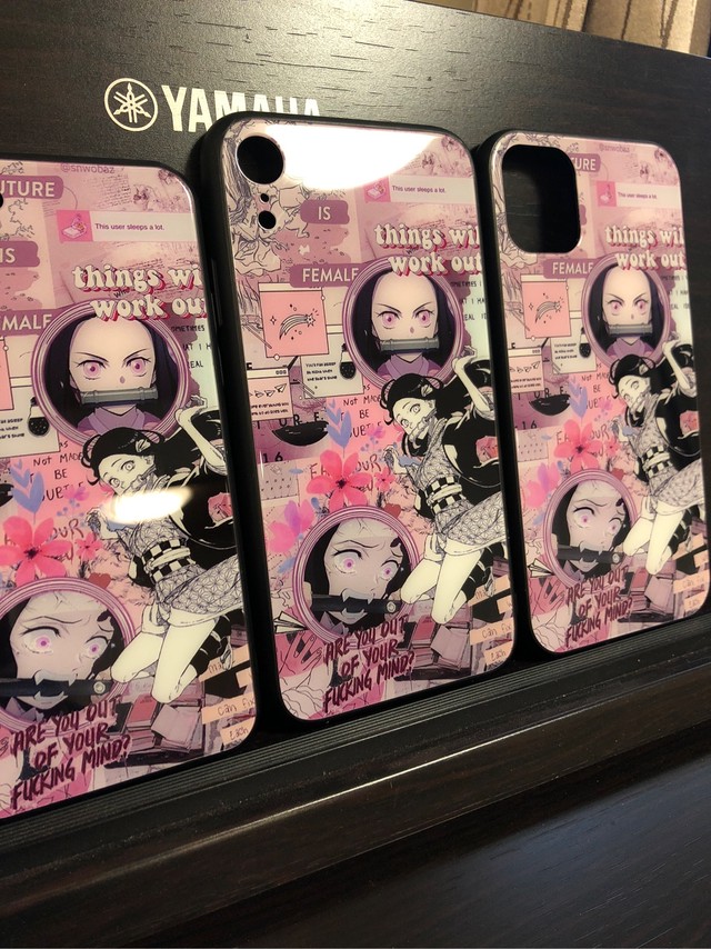 鬼滅の刃 竈門禰豆子 かまどねずこ Iphone耐衝撃ガラスケース ピンク