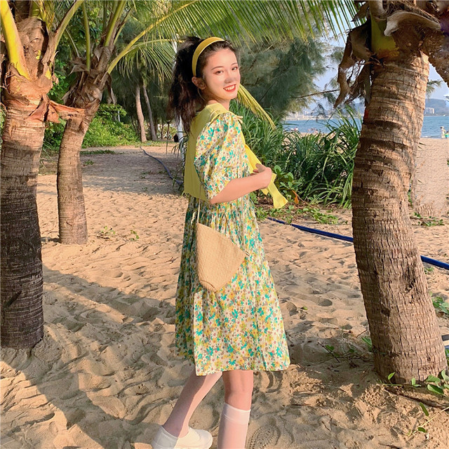 全3色 セットアップ ツーピース ショール 花柄ワンピース Aライン ショート丈 カジュアル フェミニン ガーリー 春夏 お出かけ デート 女子会 デイリー 半袖 バブルスリーブ ウエストゴム Arroser