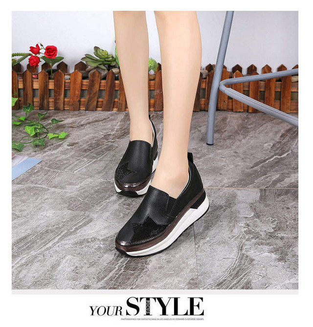 スター厚底スリッポン 厚底 スニーカー 黒 韓国 レディース 人気 おすすめ 可愛い 白 スリッポン 星 星柄 1495 Sayurio レディースアパレル ファッション プチプラ アラサー アラフォー