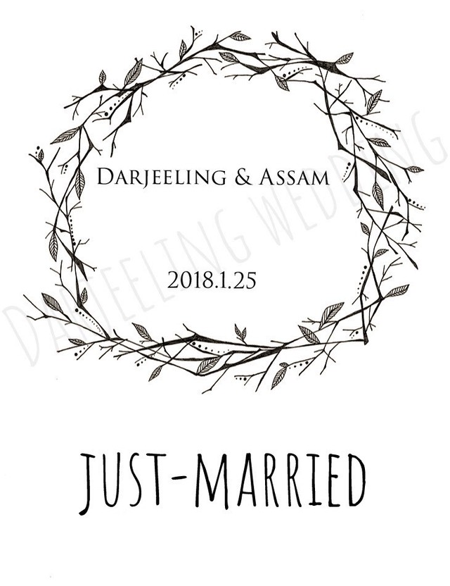 ウェディングリース 指紋アート Darjeeling Wedding