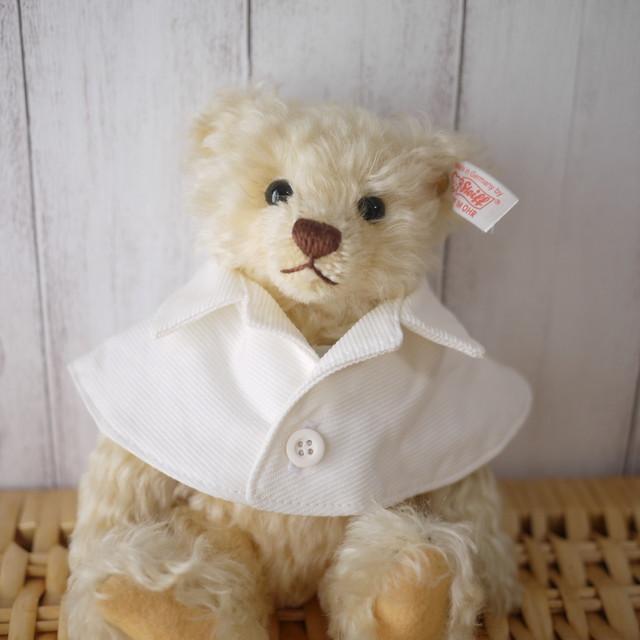 cmぬいぐるみ服 ケープ シャツ オフホワイト 兼用可 すぷりんshop ぬいぐるみ服のしたてやさん