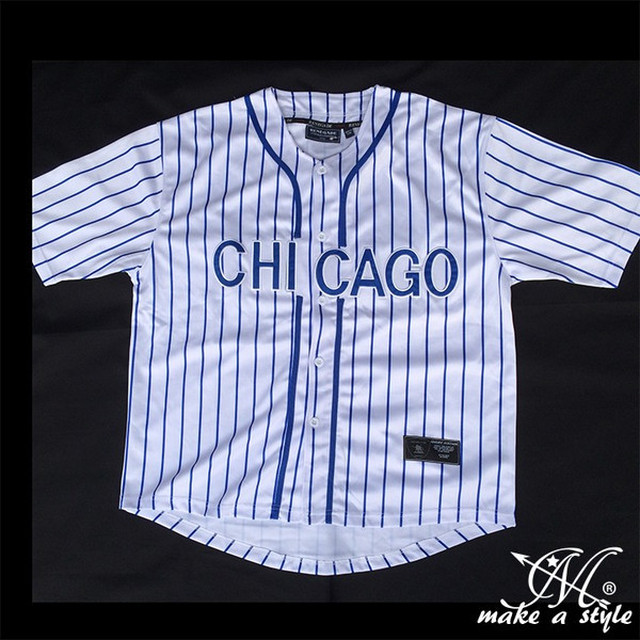 Mlb シカゴ カブスbbシャツ ベースボールシャツ Chicago Cubs 白 B系 ストリート系 ヒップホップ ギャング マフィア スケーター Sk8 バイカー 西海岸 437 Makast