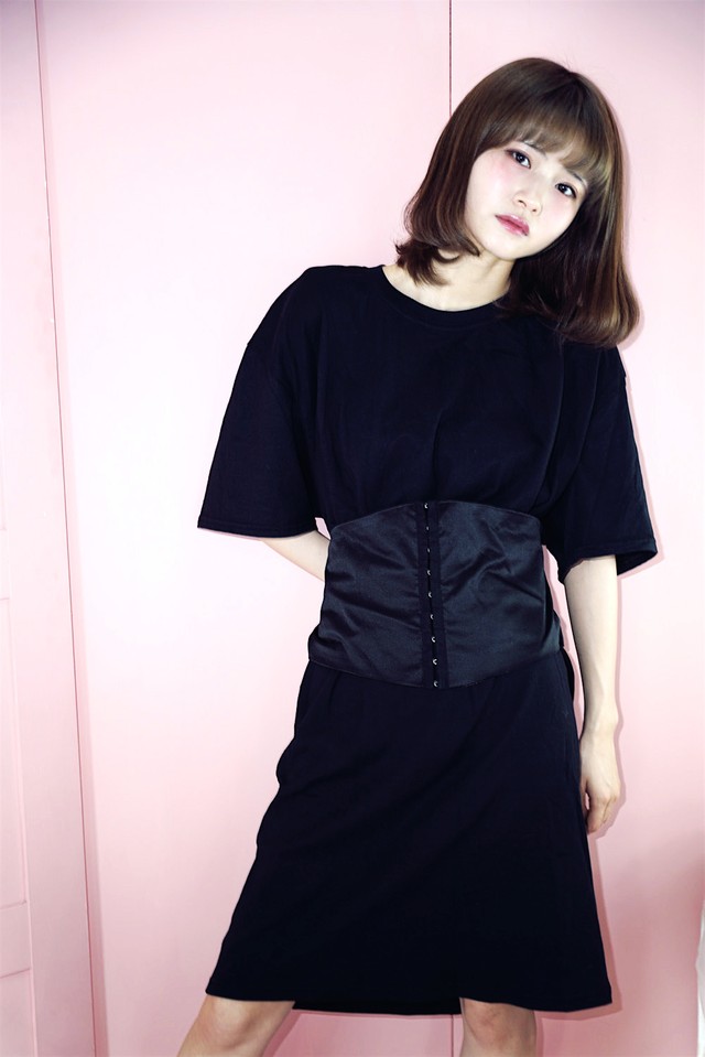 コルセットベルト付きtシャツワンピース 秘密の屋根裏クロゼットla Boum