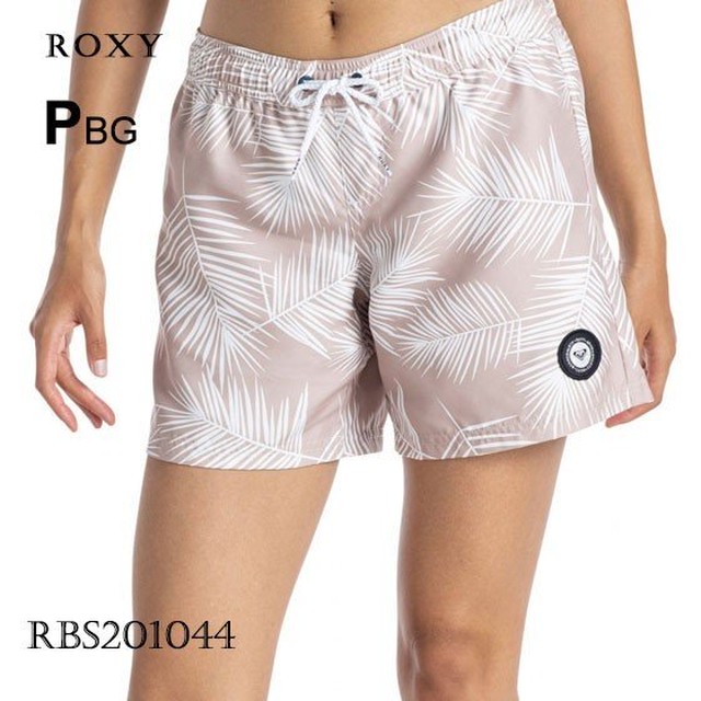 Rbs1044 ロキシー ボードショーツ レディース 女性 水着 海パン サーフパンツ ベージュ ボタニカル柄 M ミドル丈 Lunch Calm Print Roxy Beachdays Okinawa