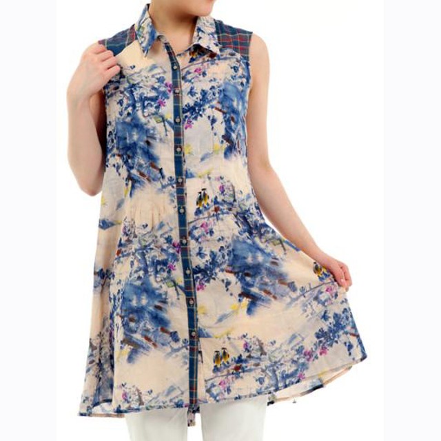 Sale ロングシャツ プリント チェック 海外セレブファッション La直輸入 レディース ノースリーブラグジュアリーカジュアル 日本未発売 インポートセレクトショップ ｌｉｐｓｔｉｃｋ