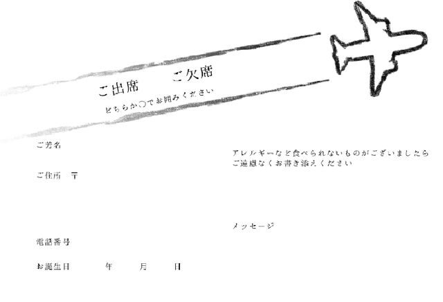 返信はがき 遠距離恋愛 旅行好きカップルに 飛行機雲 And Me もっと身近にもっと笑顔に 花嫁さんのお手伝い