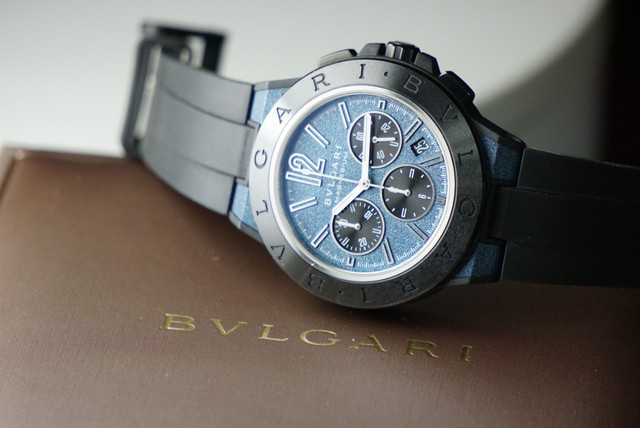 正規店購入品 ブルガリ Bvlgari ディアゴノ マグネシウム Dg42smcch 青文字盤 箱 保証書 64 Watch Factory Vizio