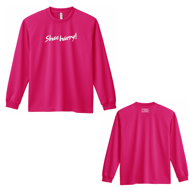 SHOEHURRY! DRY LONG T-SHIRTS|ドライロングTシャツ(ホットピンク/ホワイト)