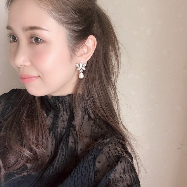 【イヤリング】人気 トライアングルコットンパールイヤリング アクセサリー