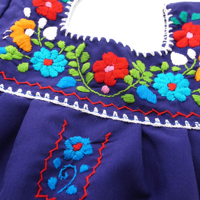 メキシコ プエブラ州 子供用刺繍ワンピース Mpv1 Tabino Zakka