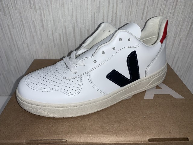 VEJA(F) V-10 LEATHER EXTRA WHITE NAUTICO PEKIN 20%OFF