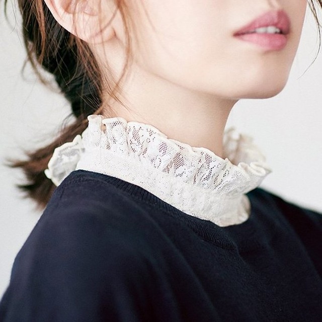 つけ襟 レース フリル ハイネック ツケエリ レディース 可愛い ホワイト 女性 かわいい エリ 襟 スタンドカラー 付けえり 付け襟 透け おしゃれ 上品 456a2 A B